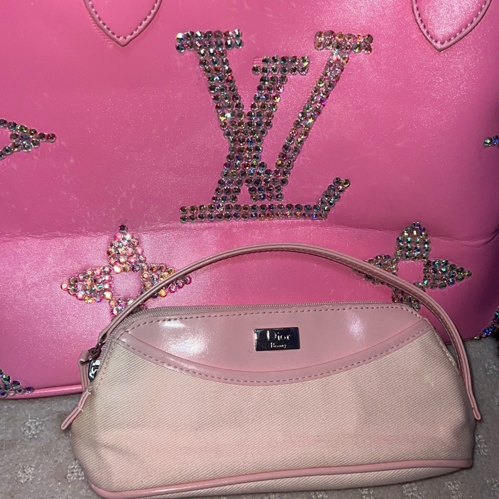 Dior bag pouch wristlet makeup cosmetic case beauty pink vintage y2k deadstock - Picture 2 of 9